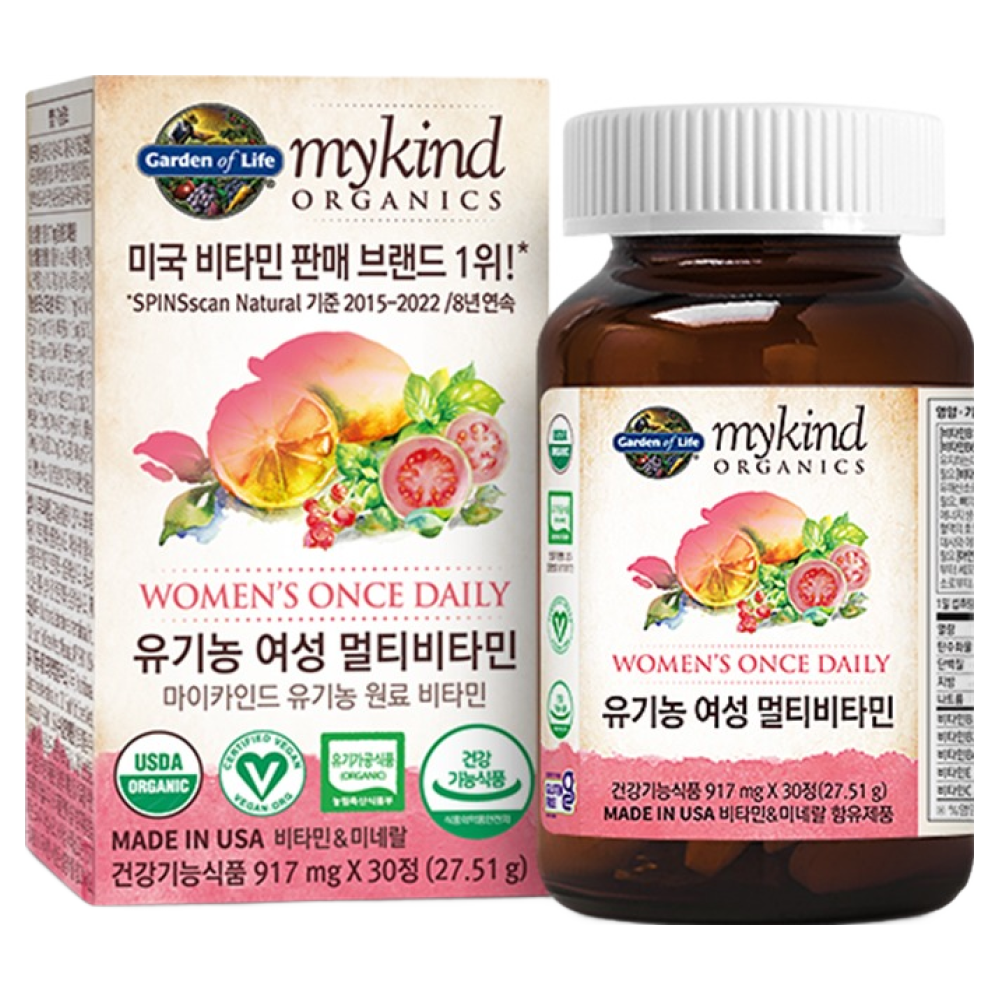 가든오브라이프 <b>유기농</b> 여성 멀티 <b>비타민</b>  30정  1개