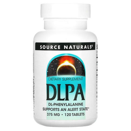 소스내츄럴스 DLPA <b>페닐알라닌</b> 375mg 120 타블렛