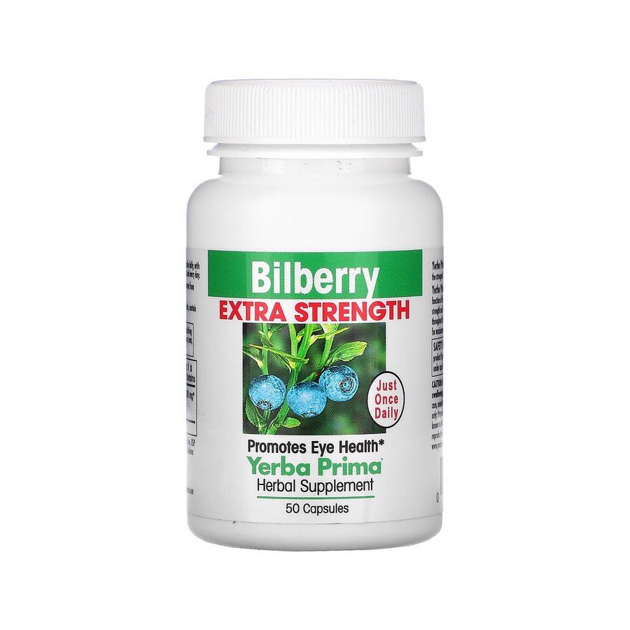 [iHerb 공식] Yerba Prima, 빌베리 엑스트라 스트렝스, 160 mg, 50 캡슐