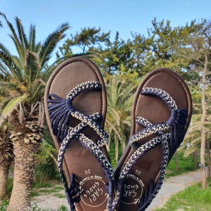 바캉스 여름스트랩샌들 (네이비), 사리슈즈(SARI)