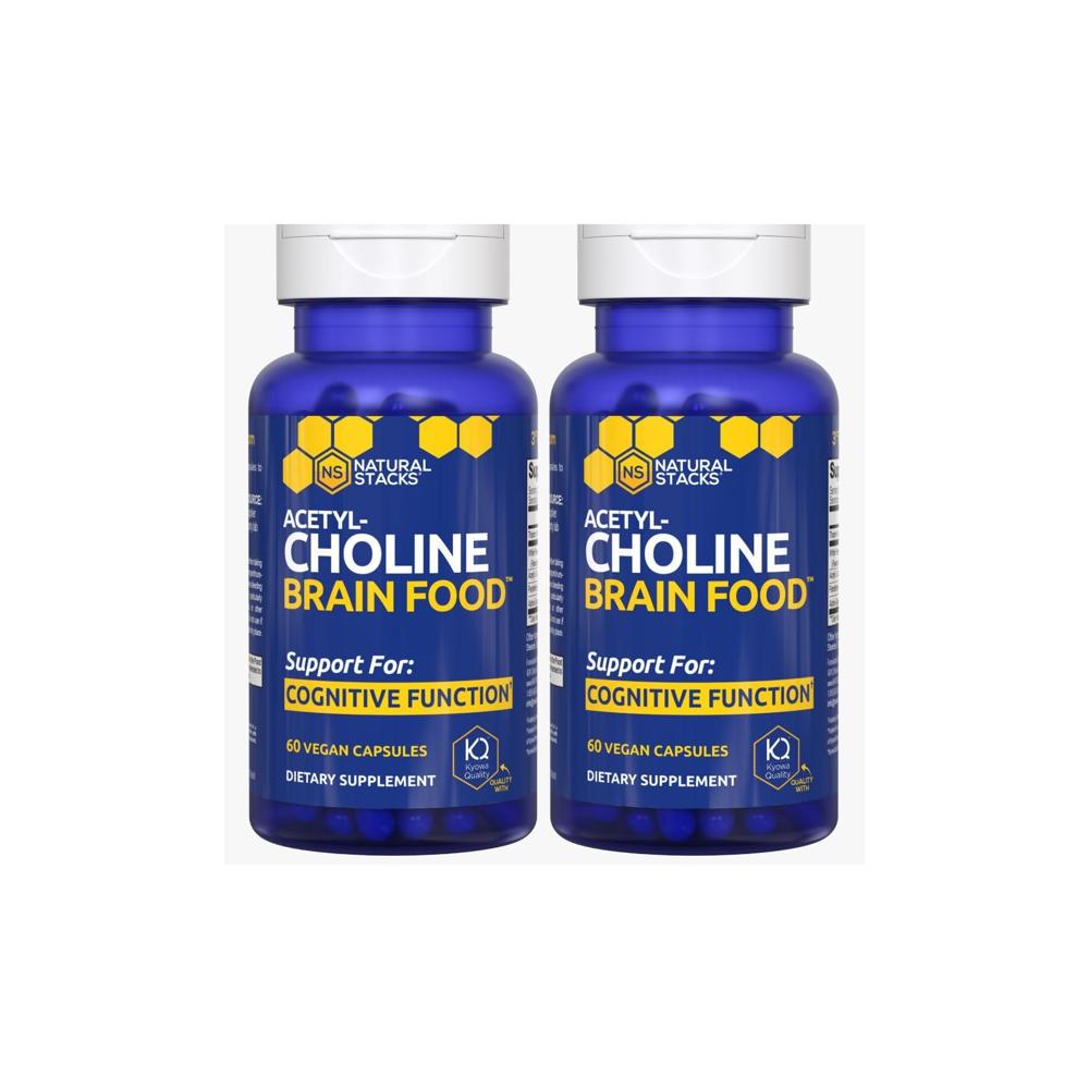 Natural Stacks <b>아세틸콜린 브레인 푸드</b> - 아세틸 L-카르니틴 ＆ 알파 GPC 보충제  60정  2개