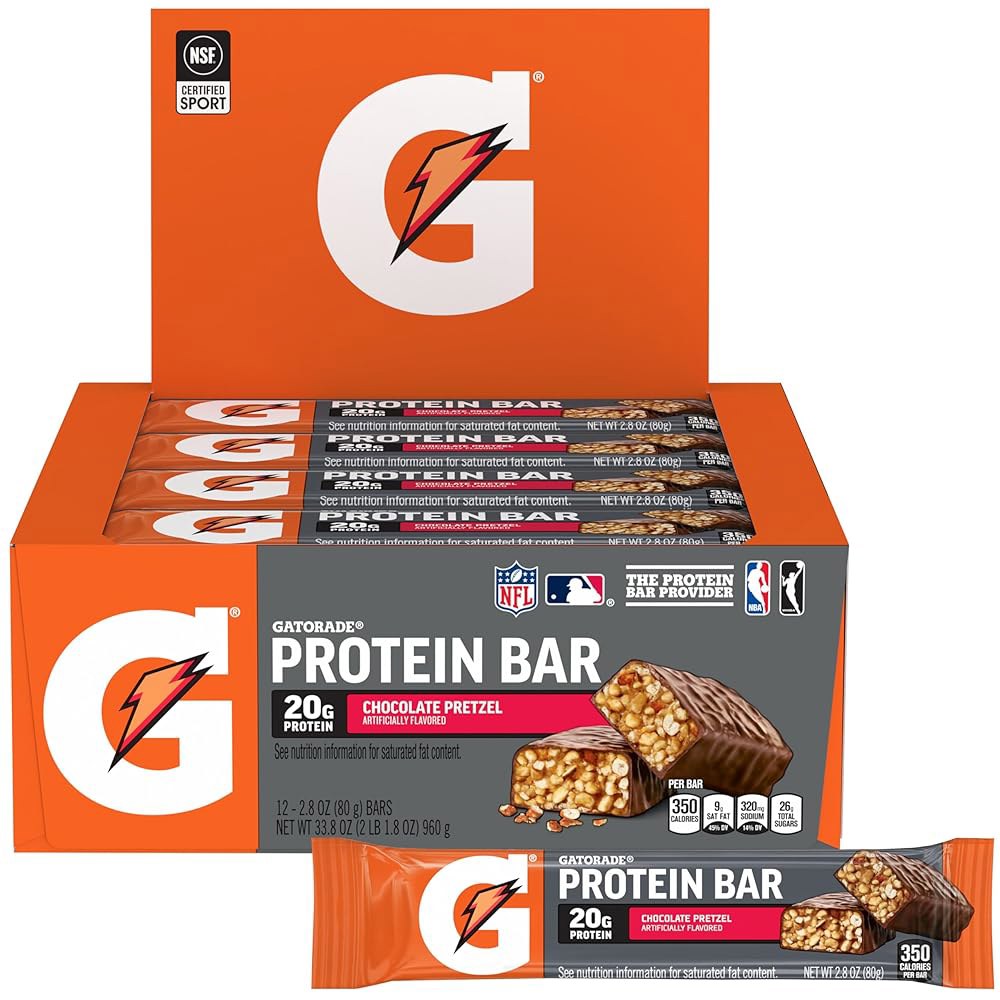 <b>게토레이</b> 유청 단백질 리커버 바 초콜릿 칩 2.8온스(12팩)  Chocolate Pretzel  2.8 Ounce (Pack of 12)