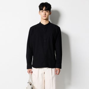 [에스티코] 클래식핏 헨리넥 셔츠 (블랙)