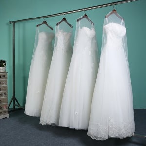 4팩 암호화 웨딩드레스 커버, 메쉬 투명 가운 백 확장 및 확장 디자인으로 이브닝 의상 걸이용