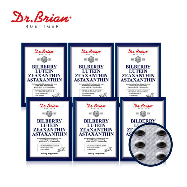 닥터브라이언 6통/ 닥터브라이언 빌베리 루테인 지아잔틴 아스타잔틴 (총6개월분)
