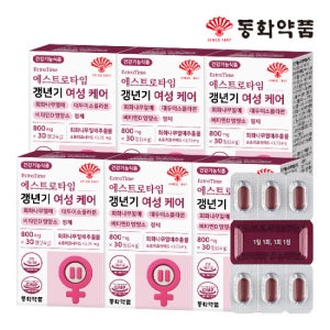 동화약품 에스트로타임 갱년기 여성 케어 회화나무열매 대두이소플라본 비타민D 영양소 정제 6박스 (180정)