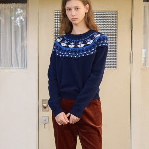 [올리브데올리브] 눈사람모티브자수 풀오버 OK5WPA090