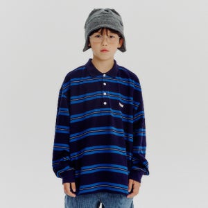 SCHL THE KEEEPERS 25FW [스쿨더키퍼스]더블스트라이프 카라 티셔츠 - 퍼플