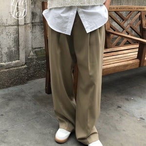 슬랙스 (당일) [overtake] 오버테이크 베니타 핀턱 히든 포켓 와이드 울 슬랙스 팬츠 (3color) 투턱/일자/비조/셋업/하객룩/출근룩