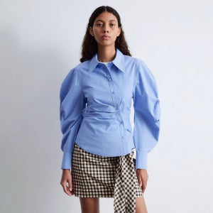 [앤아더스토리즈] 에이시메트리컬 코튼 셔츠 (Mid Blue)