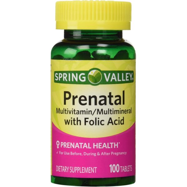 <b>스프링 밸리 종합</b> 비타민 미네랄 100정 w. 엽산  100 Count (Pack of 1)  1개