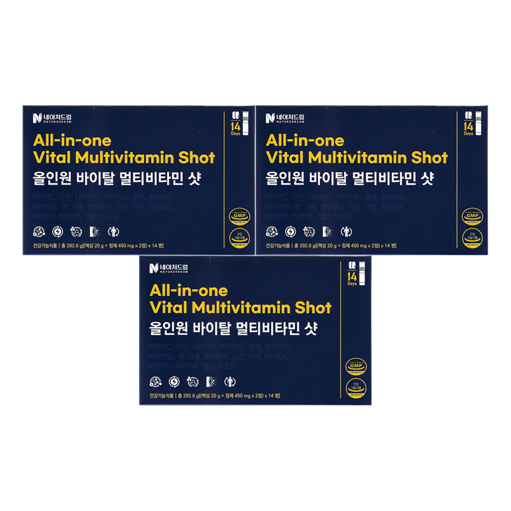 <b>네이처드림</b> 올인원 바이탈 멀티비타민 샷 14병 3개