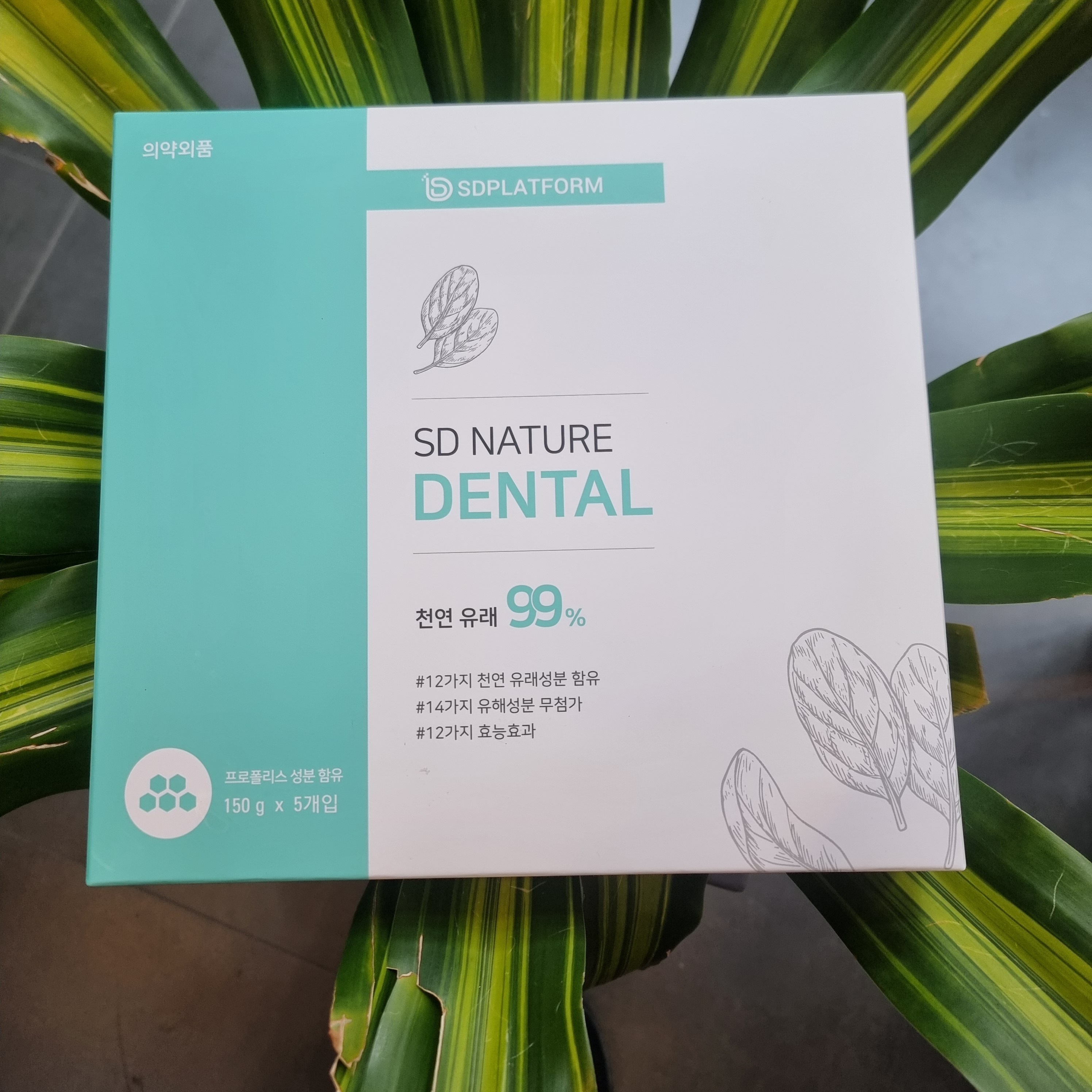 에스디 네이처 덴탈 리빙 덴탈 치약(150g x 5EA) SDPLATFORM 14가지 유해성물질 무첨가로 [14가지 유해성물질 없음] 온가족 안심 치약  750g  1개