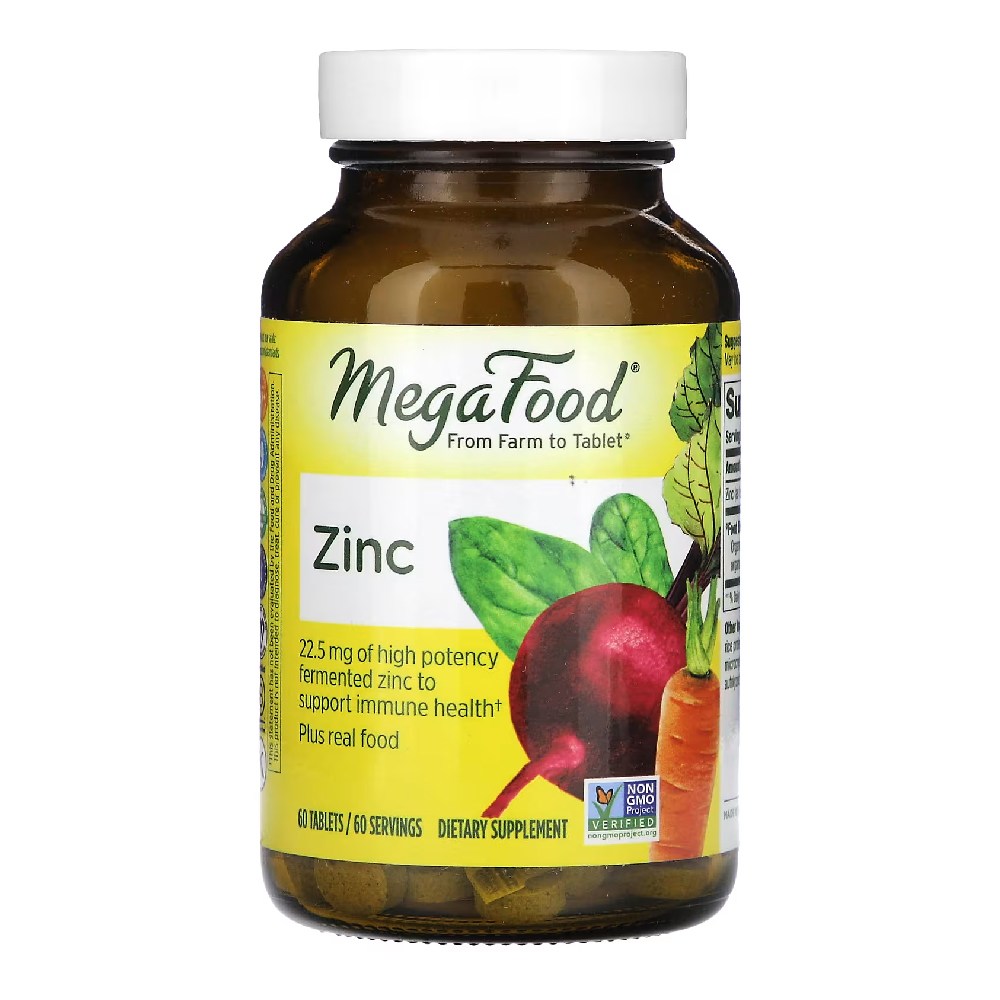 MegaFood <b>메가푸드</b> 아연 <b>면역</b>건강지원 미네랄 및 식이보충제 비건 60 정  1개  60정
