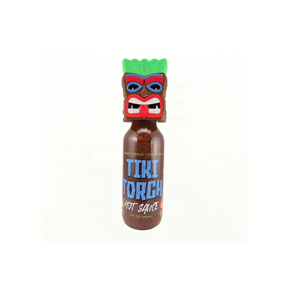 Tiki Torch 생강 마늘 <b>레드 페퍼</b> 핫 소스 폴리네시안 티키 마스크 <b>캡</b> 토퍼 스위트 스모키 블렌드 148.7ml(5액량 온스)  Tiki Torch 생강 마늘 <b>레드 페퍼</b> 핫