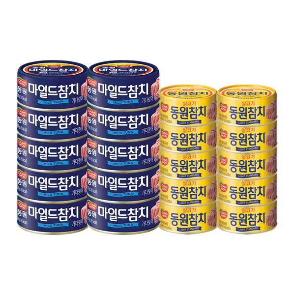 [<b>동원 F</b>&amp;B] 동원참치 마일드 200g 10캔 + 라이트스탠다드 135g 10캔  1개