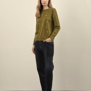 올리비아로렌 VOCBL4W9351 레터링하프넥풀오버