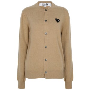 꼼데가르송 (현대Hmall) 25SS 베이지 블랙하트 로고 울 카디건 AX-N023-051-3