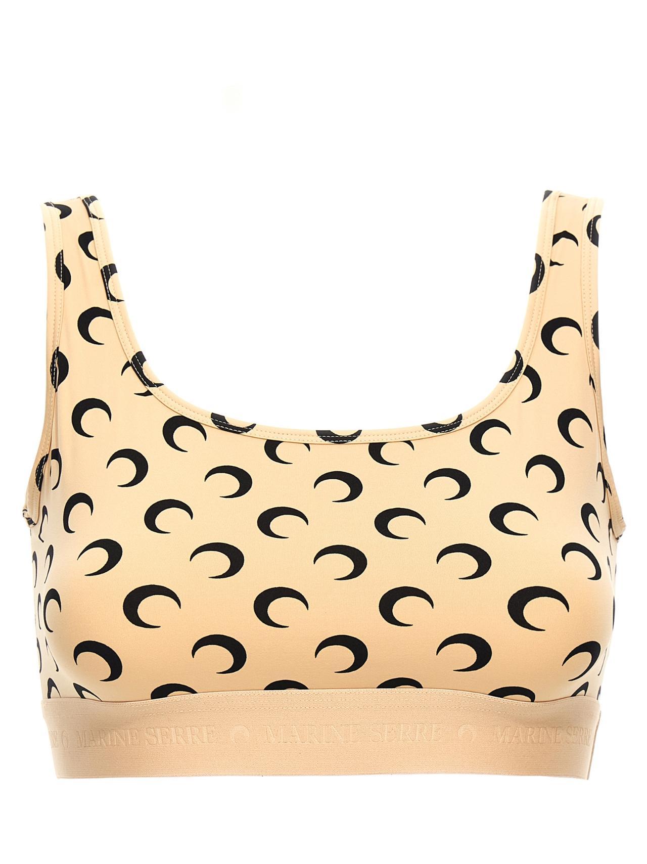 마린 세르 Moon Printed Jersey cropped top Beige WUW055BCJER0001TA10 포함