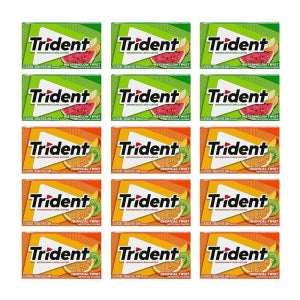 Trident 무설탕 츄잉껌 14피스 15팩 (총 210개) 버라이어티 팩 캔디 벌크