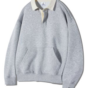 [고스트리퍼블릭] 베이직 럭비 카라 맨투맨 GMT-162_그레이 gmt-162gray