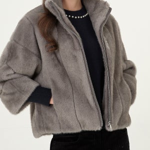 [기비] 하이넥 페이크 퍼 자켓 GY24W4FRJL393