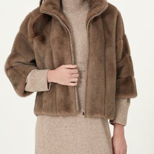 [기비] 하이넥 페이크 퍼 자켓 GY24W4FRJL385