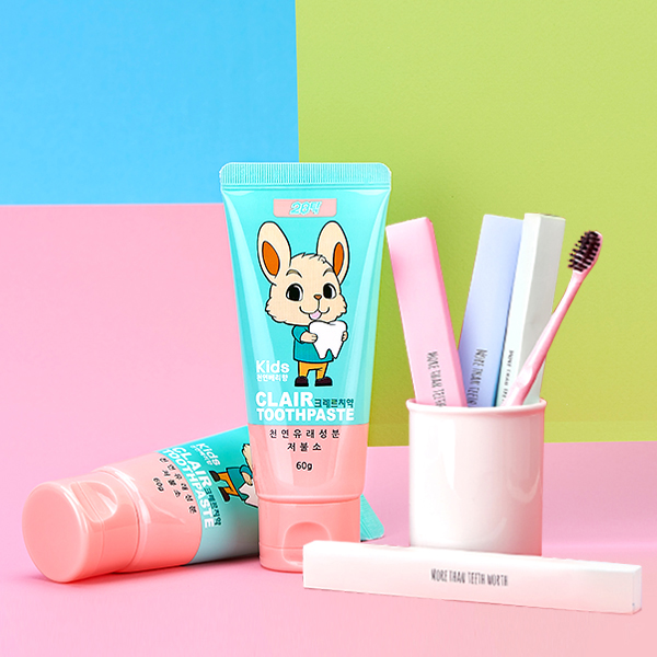 닥터이엘 28탁 크레르 키즈치약 60g 저불소 어린이치약  2개