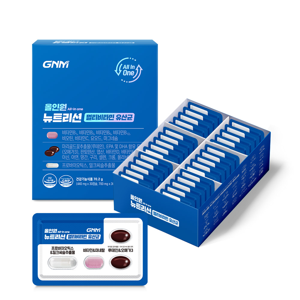 <b>GNM</b>자연의품격 올인원 뉴트리션 멀티비타민 유산균 2340mg x 30개입, 1개