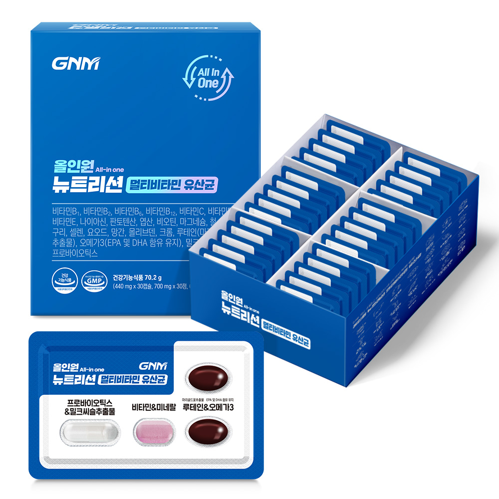 <b>GNM</b>자연의품격 올인원 뉴트리션 멀티비타민 유산균 2340mg x 30개입, 2개