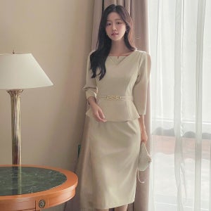 앨리스 페플럼 레이어드 7부 원피스