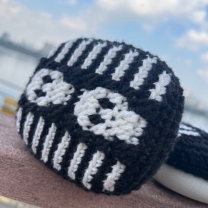 해골 포인트 에어팟맥스 뜨개케이스, 머랭쿠키