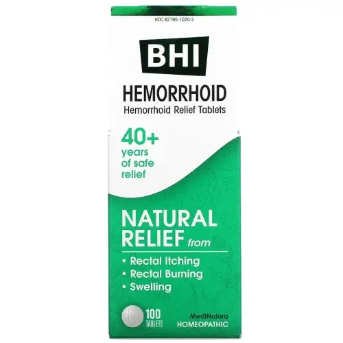 [iHerb 공식] <b>MediNatura</b>, BHI, 치질 완화제, 100정