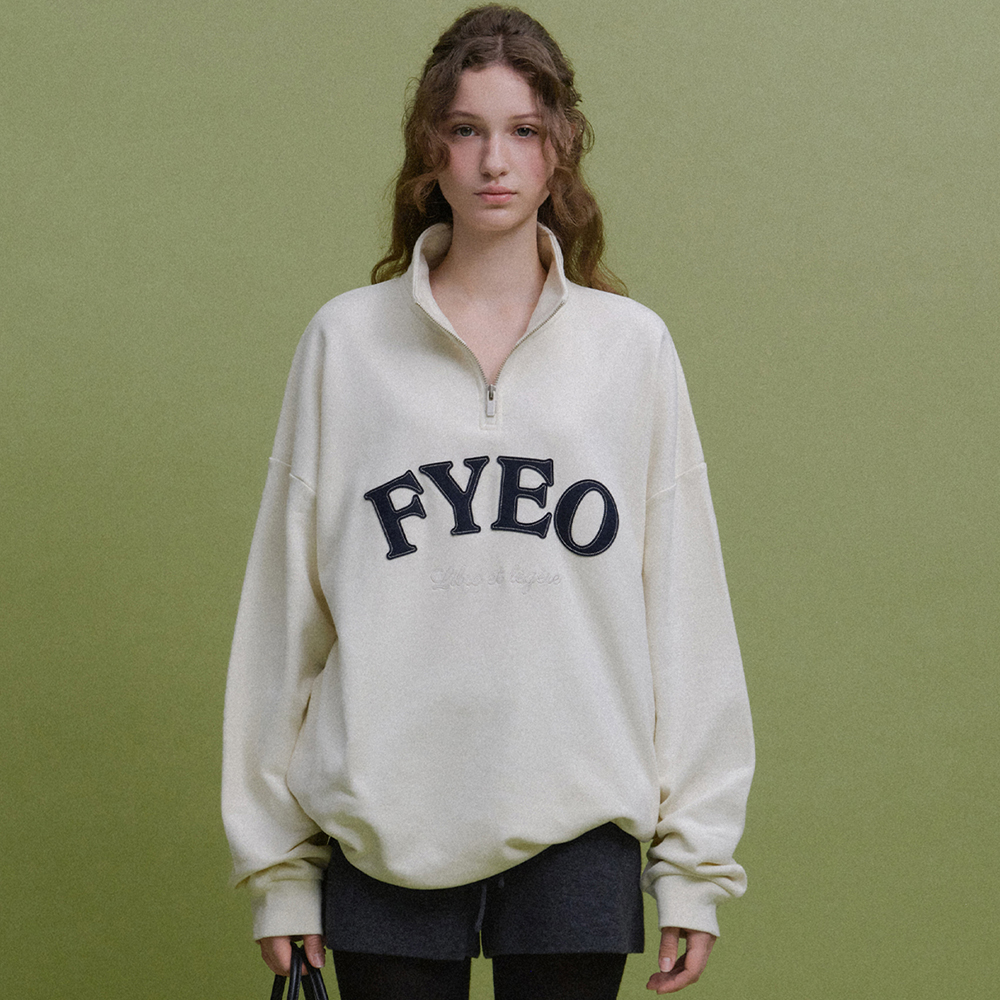[포 유어 아이즈 온리] [5차/사이즈 추가 M,L] Essential Logo Half Zip-up (Ivory)