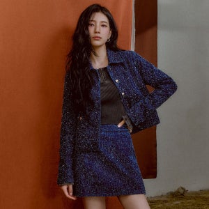 [게스] [SUZY] 플레어 소매 워싱 골지 긴팔티 YP3K2412