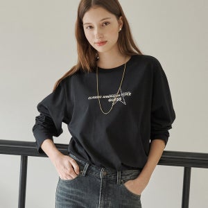 [게스] [온라인 단독] 라운드넥 별 프린팅 긴팔 티셔츠 OP3K5424