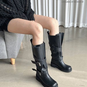워커힐 바이론즈 내츄럴 와이드 벨트라인 워커 롱부츠(5cm)