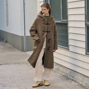 드로우핏우먼 알파카 부클 더플 후드 코트 [2COLORS]