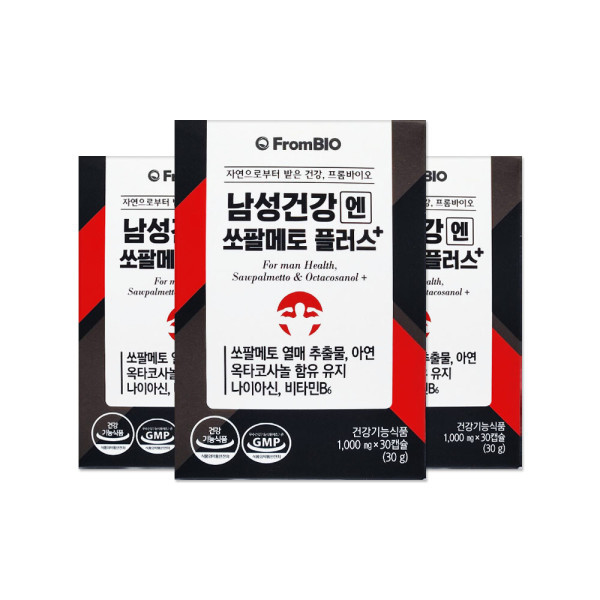 <b>프롬바이오</b> <b>프롬바이오</b> 남성건강엔 <b>쏘팔메토</b> 플러스 1000mg 30캡슐 3개/mj