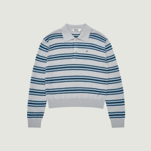 [그로브] TESSA STRIPE COLLAR KNIT (GREY STRIPE) GF5KN07C_GRST