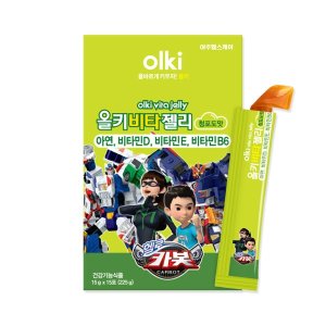 <b>아주약품</b> (아주헬스케어)올키X헬로카봇 비타젤리 청포도맛 15포 1개 / <b>어린이</b>비타민 <b>키즈</b> 면역 아연 비타민D