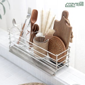 [코지템] 코지템 뉴스텐 와이드 세제 수세미랙 싱크대 거치대 물빠짐