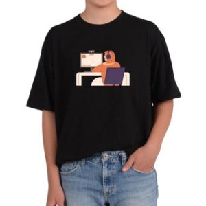 오바핏반팔티 원격수업 화상미팅 화상회의 화상수업 콜센타 그림 모든사이즈