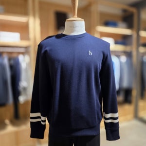 [헤지스 남성] 헤지스 소매블럭 맨투맨 886656 HZTS5D344N2