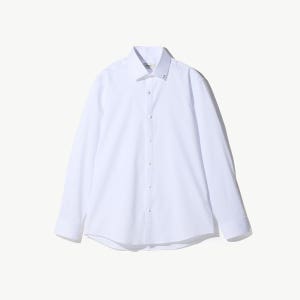 [에스티코] 자수 디자인 포인트 셔츠_화이트 (슬림핏)