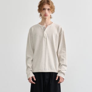[노운] pique henley t-shirts (ivory) 25FW