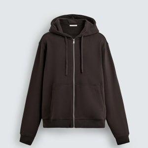 자라 집업 후드 스웨트셔츠 4092/360 DARK BROWN_P0184092360DARKBROWN