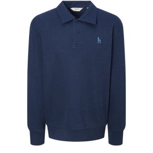 [헤지스 남성] 다크블루 카라 맨투맨 HZTS5D347B3