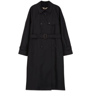 [닥스 여성] 닥스 블랙 스트랩 래글런 더블버튼 클래식 트렌치코트 DLCO5DE91BK