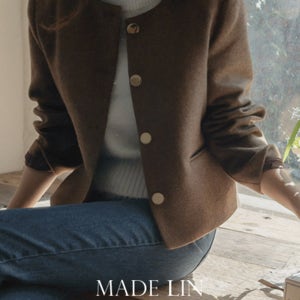 [울50% 퀄리티↑][MD극찬][베스트특가 1만2천원할인][1차오더]MADE LIN엘런 라떼즈 고급스러운 골드버튼 울자켓[size:F(55~66),L(~77)]